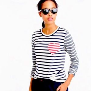 J Crew Striped Shirt Heart- Size M